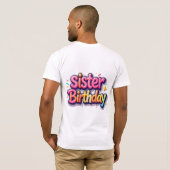 姉妹の誕生日虹色バブルギフト 妹へ Tシャツ (裏面フル)