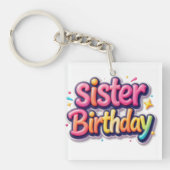 姉妹の誕生日虹色バブルギフト 姉妹へのプレゼント キーホルダー (正面)