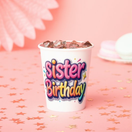 姉妹の誕生日虹色バブルギフト 姉妹へのプレゼント 紙コップ (インサイチュ)