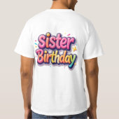 姉妹の誕生日虹色バブルギフト 姉妹へのプレゼント Tシャツ (裏面)