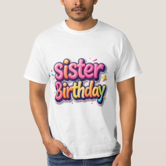 姉妹の誕生日虹色バブルギフト 姉妹へのプレゼント Tシャツ (正面)