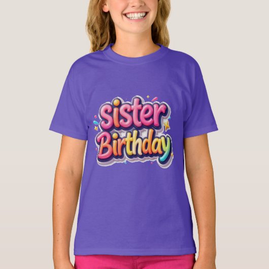姉妹の誕生日虹色バブルギフト 姉妹へのプレゼント Tシャツ (正面)