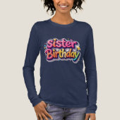 姉妹の誕生日 虹色のバブルギフト 姉妹へ トライブレンドＴシャツ (正面)