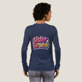 姉妹の誕生日 虹色のバブルギフト 姉妹へ トライブレンドＴシャツ (背面全体)