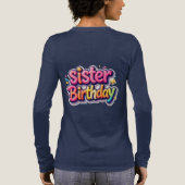 姉妹の誕生日 虹色のバブルギフト 姉妹へ トライブレンドＴシャツ (背面)