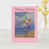 姉妹の間,誕生日カード カード (黄色い花)