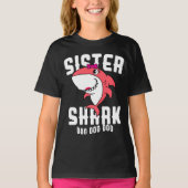 姉妹の鮫の女の子の誕生日のハロウィンのクリスマス Tシャツ (正面)