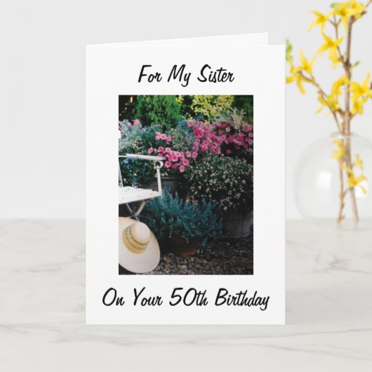 姉妹の50誕生日 カード (黄色い花)