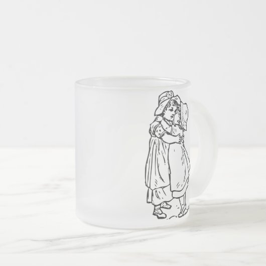 姉妹は友人の永久に曇らされたガラスのマグです フロストグラスマグカップ (正面右)