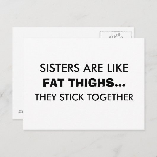 姉妹は太い太もももがき ポストカード (正面/裏面)