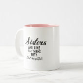 姉妹は太い太もももに似ている ツートーンマグカップ (正面左)