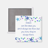 姉妹は星のようなカスタム引用文 マグネット (正面/裏面)