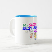 姉妹は最も最高のな兄弟のマグを持っています ツートーンマグカップ (正面左)
