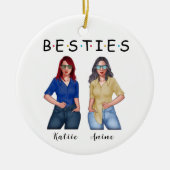 姉妹は最高の生きるための友だパーソナライズされた- セラミックオーナメント (正面)