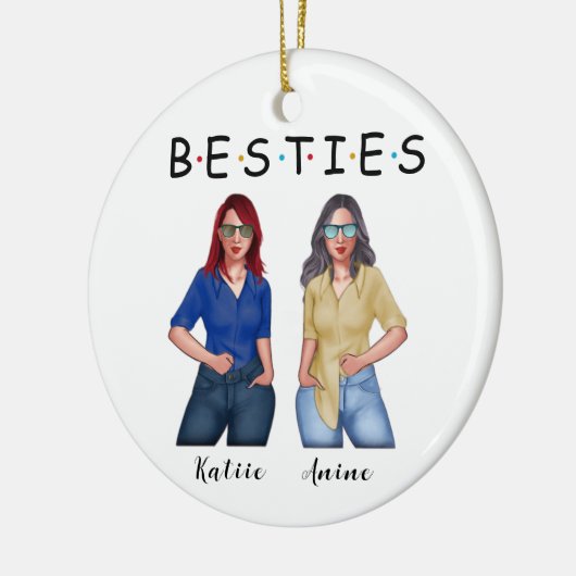 姉妹は最高の生きるための友だパーソナライズされた- セラミックオーナメント (左)