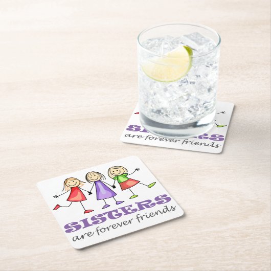 姉妹は永遠 スクエアペーパーコースター (インサイチュ)