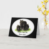 姉妹は生命"我慢できる"誕生日くまを作ります カード (黄色い花)