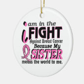 姉妹は私に世界を乳癌意味します セラミックオーナメント (左)