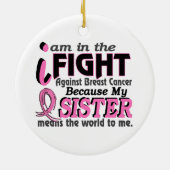 姉妹は私に世界を乳癌意味します セラミックオーナメント (裏面)