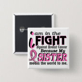 姉妹は私に世界を乳癌意味します 缶バッジ (正面&裏面)