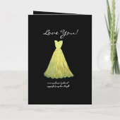 姉妹は私の新婦付添人の黄色の炎の服です 招待状 (裏面)