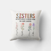 姉妹は花違うである – 名前をカスタムする クッション (裏面)