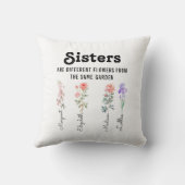 姉妹は花違うである – 名前をカスタムする クッション (裏面)