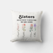 姉妹は花違うである – 名前をカスタムする クッション (正面)