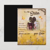 姉妹へのギフト、蝶の愛好家、華麗な姉妹 招待状 (正面/裏面)