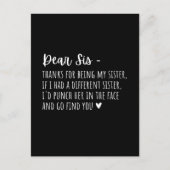 姉妹への感謝の贈り物。 ポストカード (正面)