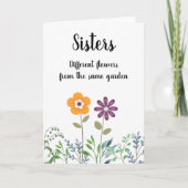姉妹への美しい花柄のカード 誕生日用に、内部は空白のままにしました。 カード (正面)