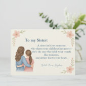 姉妹へ – オーダーメイド写真招待状 招待状 (スタンド正面)