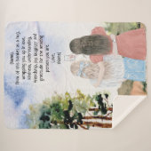 姉妹または友人への贈り物の水彩風景 シェルパブランケット (正面(横))