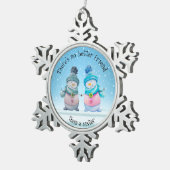 姉妹より良い友人なし – 女の子の雪だるま スノーフレークピューターオーナメント (右)