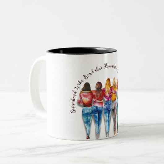 姉妹をテーマにした ツートーンマグカップ (正面左)