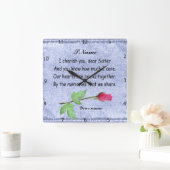 姉妹を個人設定する スクエア壁時計 (ホーム)