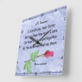 姉妹を個人設定する スクエア壁時計 (傾斜)