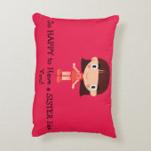 姉妹を持つことそう幸せ枕にアクセントを置くのを好んで下さい アクセントクッション (裏面(縦))