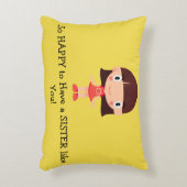 姉妹を持つことそう幸せ枕にアクセントを置くのを好んで下さい アクセントクッション (正面(垂直))