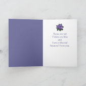 姉妹アフリカ紫の花バレンタイン詩 シーズンカード (内部)