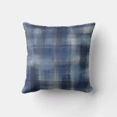 姉妹カスタム名photo keepsake blue plaid クッション (裏面)