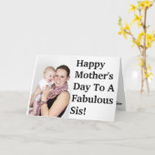 姉妹カスタム母のデイカード用写真テンプレート カード (黄色い花)