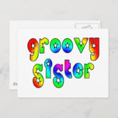 姉妹カッコいい誕生日クリスマス： Groovy Sister ポストカード (正面/裏面)