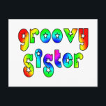姉妹カッコいい誕生日クリスマス： Groovy Sister ポストカード<br><div class="desc">Groovy Sisterはおもしろい60年代のレインボー色の文字/フォントで発表されたシスターのための贈り物や製品の前向き、おもしろいと代替の範囲である。世与え界の姉妹はオリジナルの贈りユーモアのある物で、彼らはGroovyの姉妹の贈り物だ。楽しいモダンとギフトはカスタマイズ可能でユニークす：デザインに自分の文字、個人的なメッセージ、写真、グラフィックや画像を追加するは優しい製品の1つ；あなたの個人的なスタイルの感覚を示す優れたファッション声明の一つ；または地球上で最も素晴らパーソナライズされたしく信じ、優い姉妹お。製品とカスタマイズオプションの幅広い選択で、あなたは完璧な、好みの見つけることを確実に最高のし、最も驚くべき、素晴ら素晴らししい、歴史の中でシスターのための大きなギフトを笑い上げすごいる。</div>