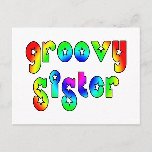 姉妹カッコいい誕生日クリスマス： Groovy Sister ポストカード (正面)