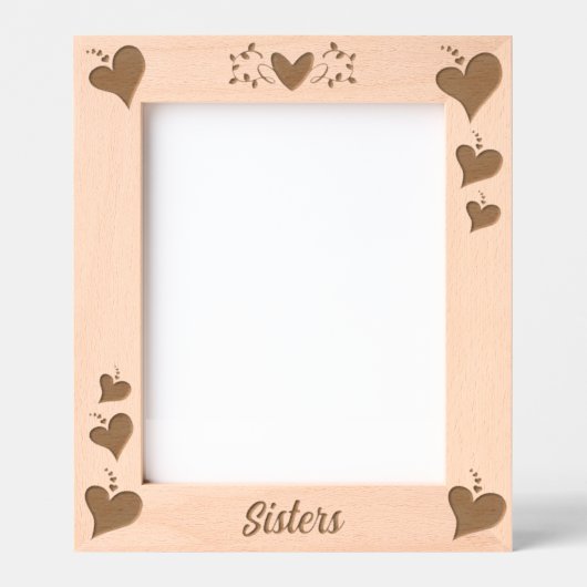 姉妹ギフトカスタム文字レーザエッチング写真 レーザー彫刻フレーム (正面)