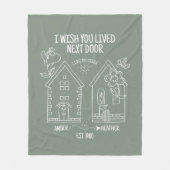 姉妹ギフト私はあなたが隣の写真に住んでいることを望む フリースブランケット (正面)