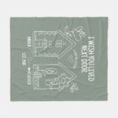 姉妹ギフト私はあなたが隣の写真に住んでいることを望む フリースブランケット (正面(横))