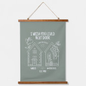 姉妹ギフト私はあなたが隣の家に住んでいることを望カスタムむ 吊り下げ型タペストリー (正面)