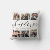 姉妹スクリプト |姉妹の写真コラージュのギフト クッション (正面)